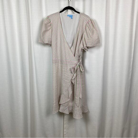 Draper James RSVP Pink&Green Stripe Wrap Dress Sz.XXL NWT - Picture 3 of 16